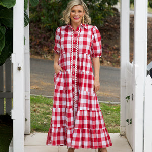 ALICE DRESS- RED & WHITE GINGHAM