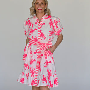 DAISY DRESS - NEON LOBSTER
