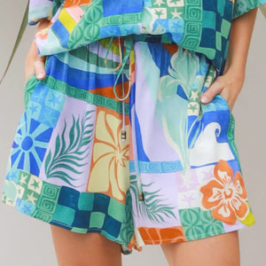 INGRID SHORTS - BLUE MULTI